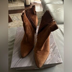 Brown Suede Women's Ankle Boots